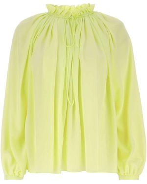 Lanvin Fluo Polyester Blouse Top - Yellow