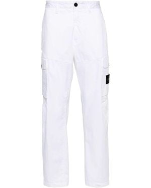 Stone Island Elastic Cargo Trousers - White