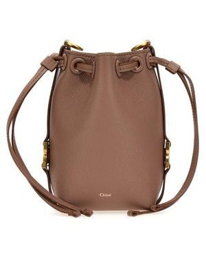 Chloé Marcie Micro Raffia Bucket Bag - Brown