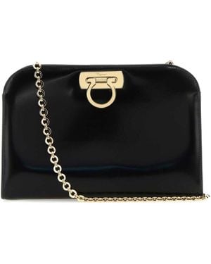 Ferragamo Leather Clutch - Black
