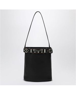 ショルダーバッグ・ポシェット PRADA BUCKET BAG BUCKLE BLACK WITH STUDDED BELT Black Prada Buckle Leather Bucket Bag With Studded Belt | PRADA