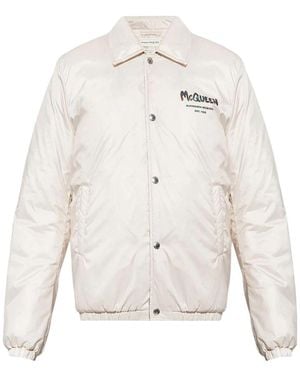 McQueen Sand Polyester Padded Jacket - White