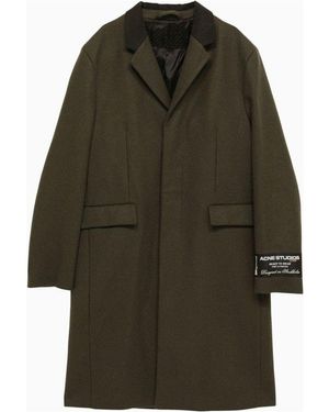Acne Studios Single-Breasted Wool-Blend Military Coat - Green