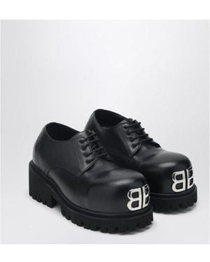 Balenciaga Leather Derby Stomper Shoe - White