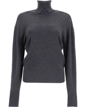 Burberry Dark Wool Sweater - Blue