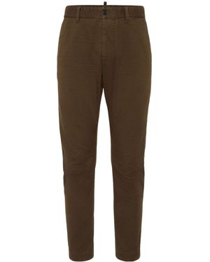 DSquared² Cotton Blend Elastic Pants - Brown