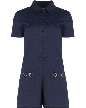 Gucci Cotton Playsuit - Blue