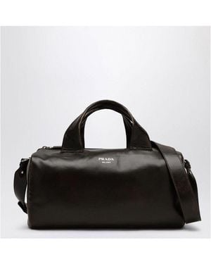 Prada Small Leather Travel Bag - Black