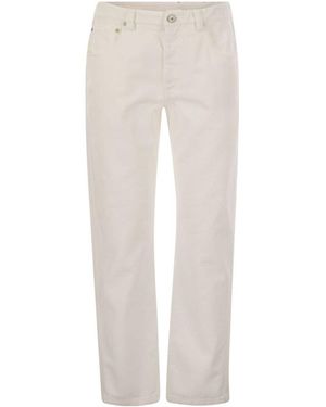 Brunello Cucinelli Cotton 5-Pocket Trousers - White