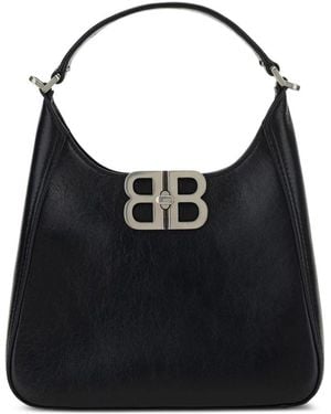 Balenciaga Leather Bb Soft Handbag - Black