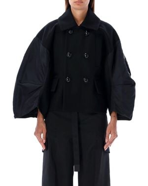 Sacai Baloon Sleeve Short Coat - Black