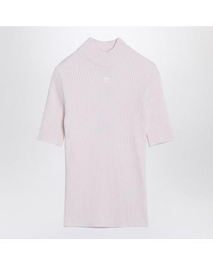 Courreges Light Ribbed Turtleneck Jumper - Pink