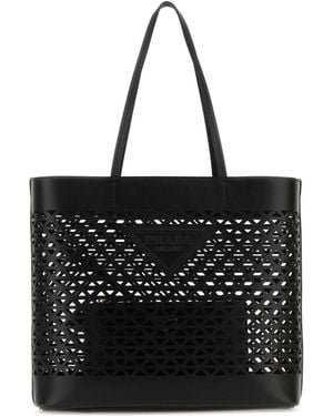 Prada Leather Shopping Bag - Black
