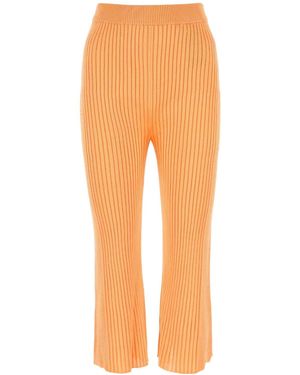 Jil Sander Peach Viscose Cropped Cut Pant - Orange