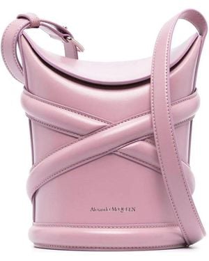 McQueen Dark Leather The Curve Bucket Bag - Pink
