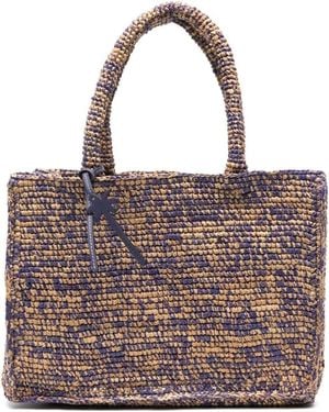 Manebí Sunset Small Raffia Tote Bag - Purple