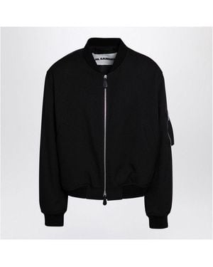 Jil Sander Zipped Bomber Jacket - Black