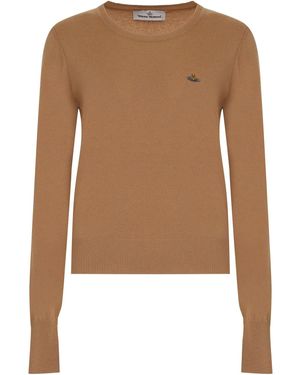 Vivienne Westwood Bea Merino Wool Crew-Neck Jumper - Brown