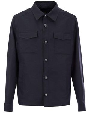 Herno Rain Cotton Cashmere Shirt - Blue