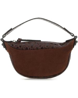 BY FAR Leather Mini Ami Handbag - Brown