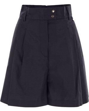 Herno Two-Tone Stretch Cotton Blend And Nylon Shorts in