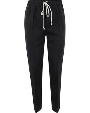 Rick Owens Drawstring Slim Long Trousers - Black