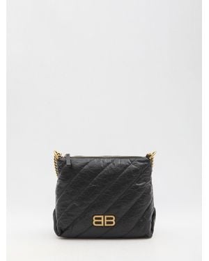 Balenciaga Crush Zipped Hobo Bag - Black