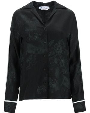 Off-White c/o Virgil Abloh Embroidered Satin Shirt - Black
