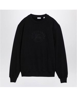 【関税&送料込】Burberry Cotton Sweatshirt With Logo Embroid Burberry Cotton Sweatshirt With Logo Embroidery in Blue for