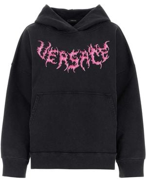 Versace Cotton Oversize Sweatshirt - Black