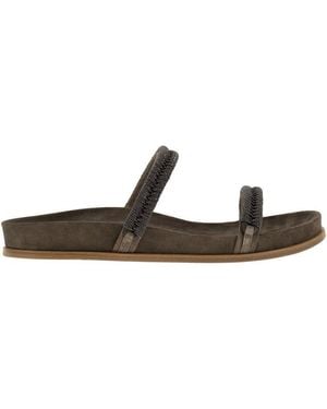 Brunello Cucinelli Slides Precious - Black