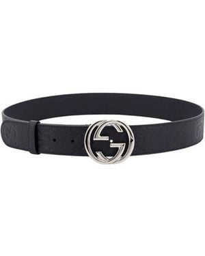 Gucci Jumbo Leather Belt With Gg Cross Buckle - White