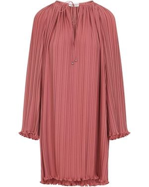 Lanvin Pleated Mini Dress - Red