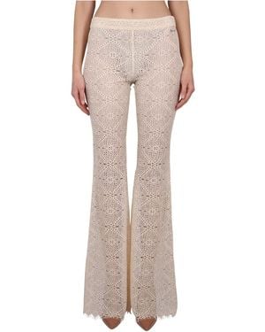 DSquared² Pants With Embroidery - Natural