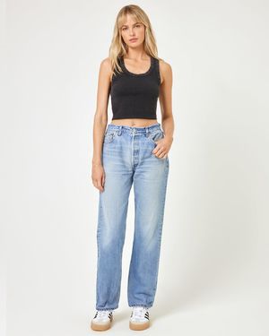 Ali Grace Jewelry Aligrace Brigette Baggy Denim Pant - Blue