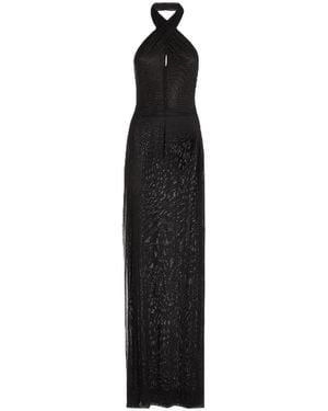 Genny "blockchain" Strass Dress - Black