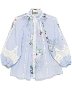 Zimmermann Everley Lace Trim Blouse - Blue