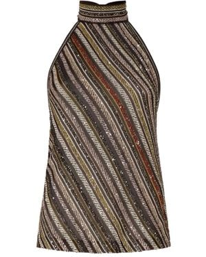 Missoni Embroidered Sequin Top - Brown