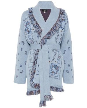 Alanui Bandana Jaquard Cardigan - Blue