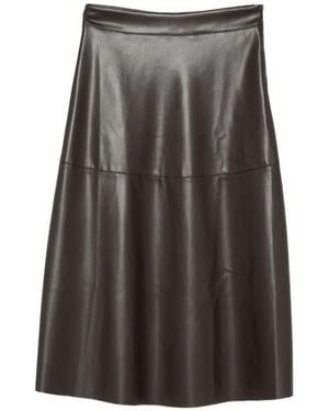 Alpha Studio Faux Leather Skirt - Grey