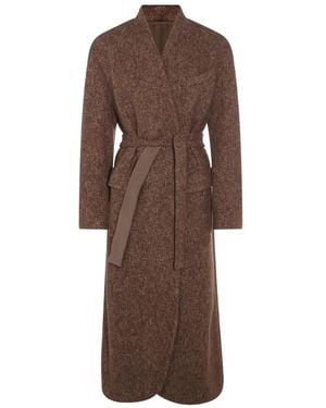 Brunello Cucinelli Cappotto Spigato - Brown