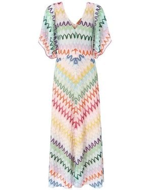 Missoni Zig Zag Lamé Long Dress - White
