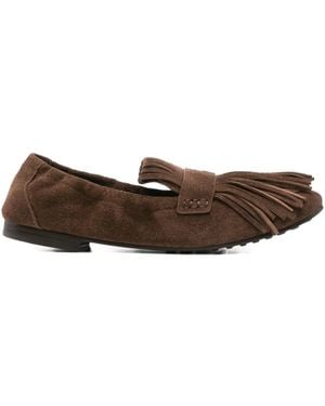 Tory Burch Ballet Fringe Loafer - Marrone