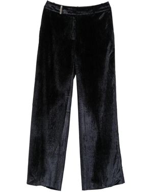 Peserico Pantalon Ample À Effet Velours Côtelé - Black