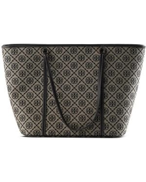 Tory Burch T Monogram Zip Tote - Grey
