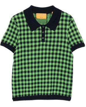 Guest In Residence Gingham Shrunken Polo - Green