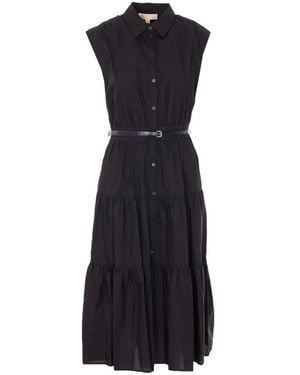 Michael Kors Shirt-Collar Midi Dress - Blue