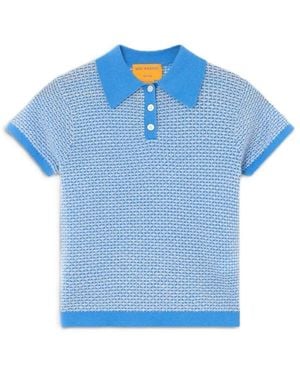Guest In Residence Pique Shrunken Polo - Blue