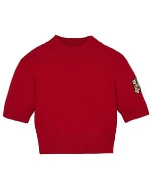 Marc Jacobs Tatoo Patch Mock Neck - Red