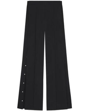 Courreges Snap-Detail Heathered Pants - Black